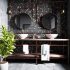 łazienka w stylu nowoczesnym z czarną mozaiką